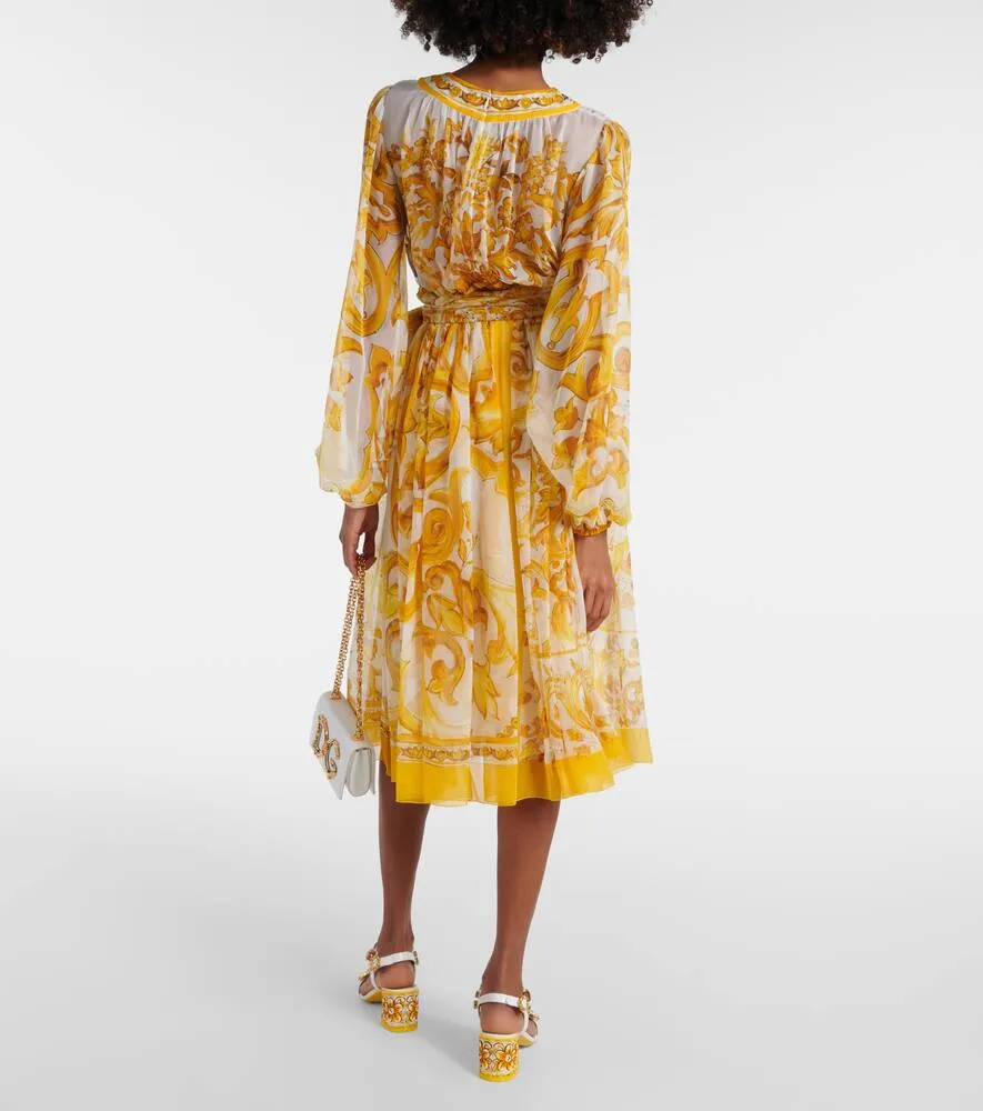 Dolce&Gabbana Majolica silk chiffon midi dress