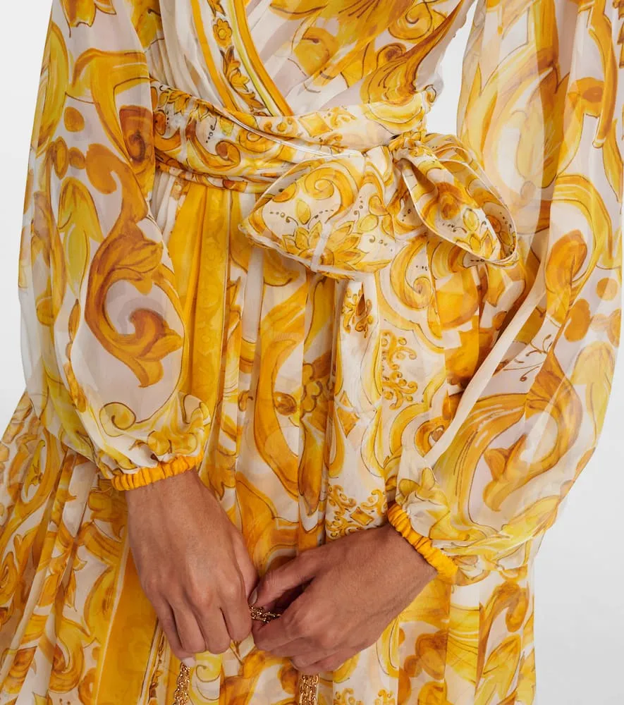 Dolce&Gabbana Majolica silk chiffon midi dress