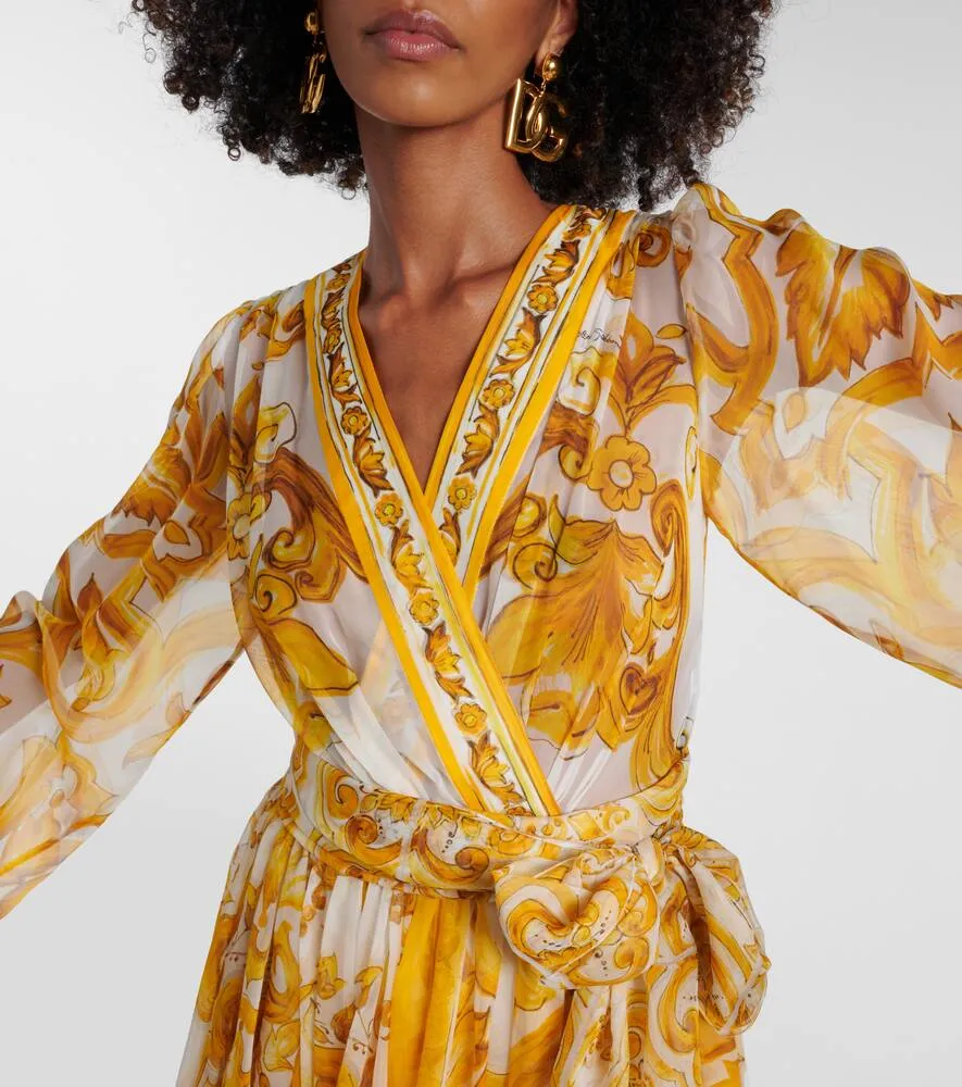 Dolce&Gabbana Majolica silk chiffon midi dress