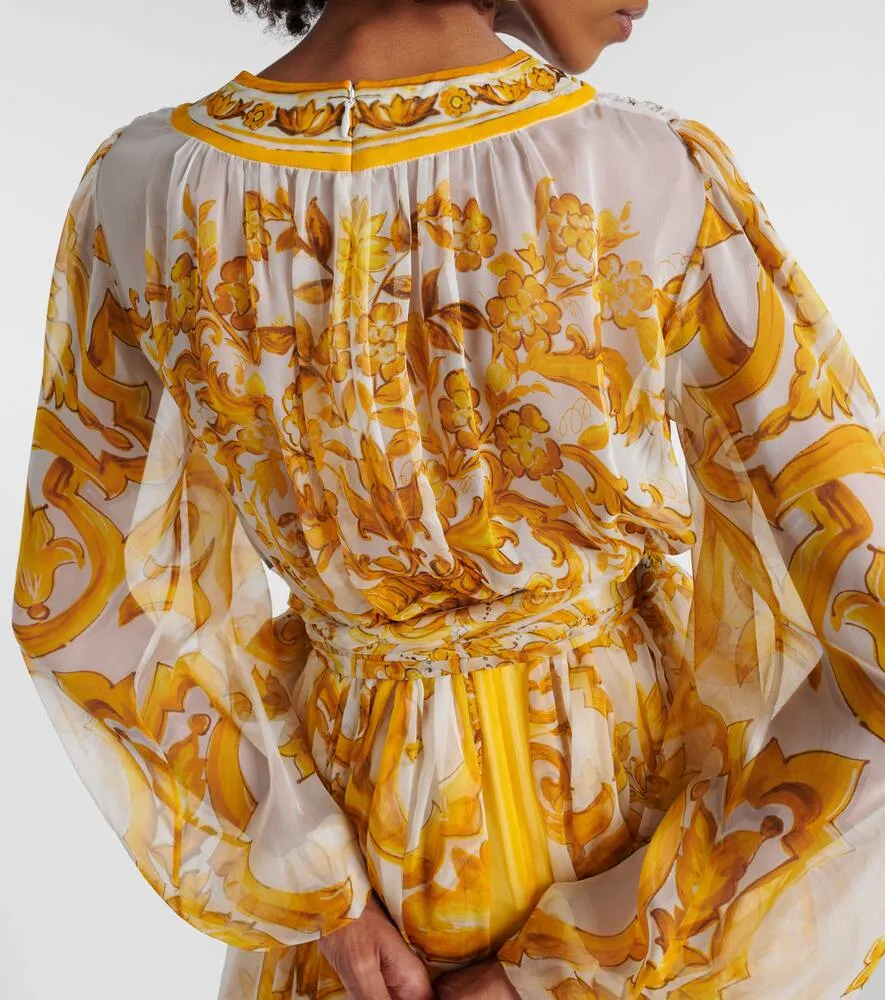 Dolce&Gabbana Majolica silk chiffon midi dress