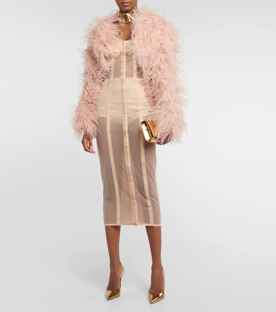 Dolce&Gabbana x Kim semi-sheer midi dress
