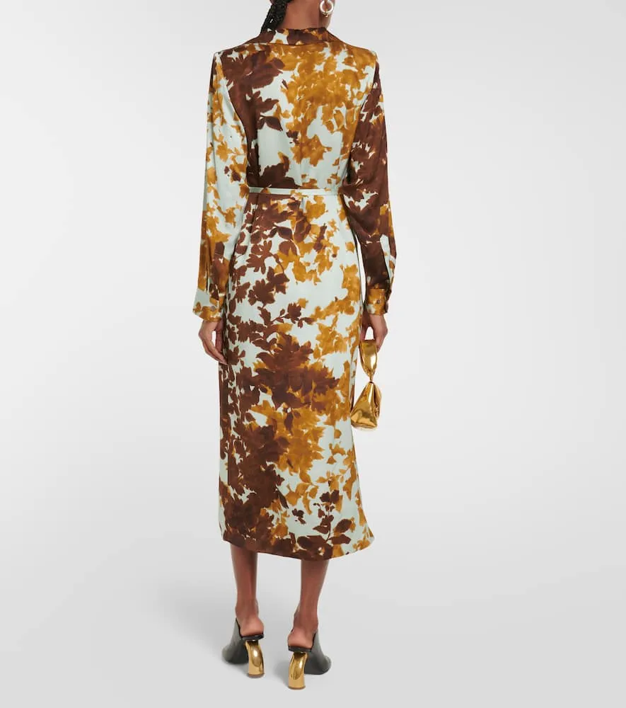 Dries Van Noten Dellas printed satin midi dress