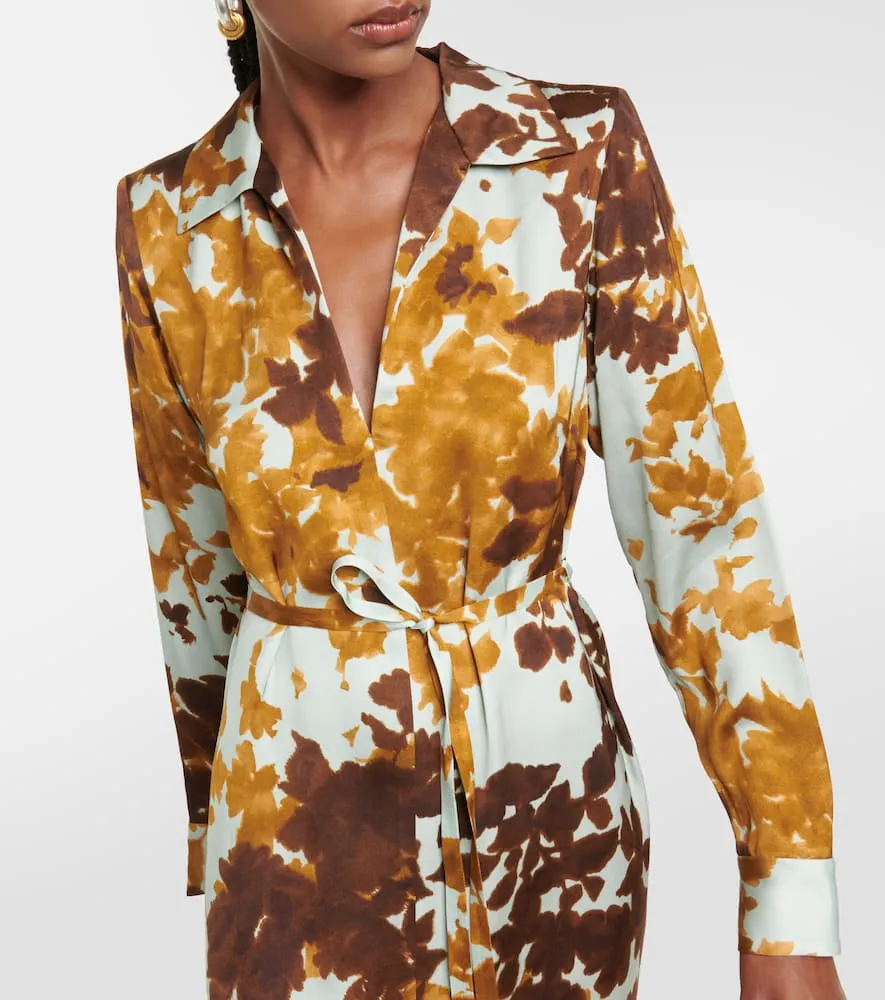 Dries Van Noten Dellas printed satin midi dress