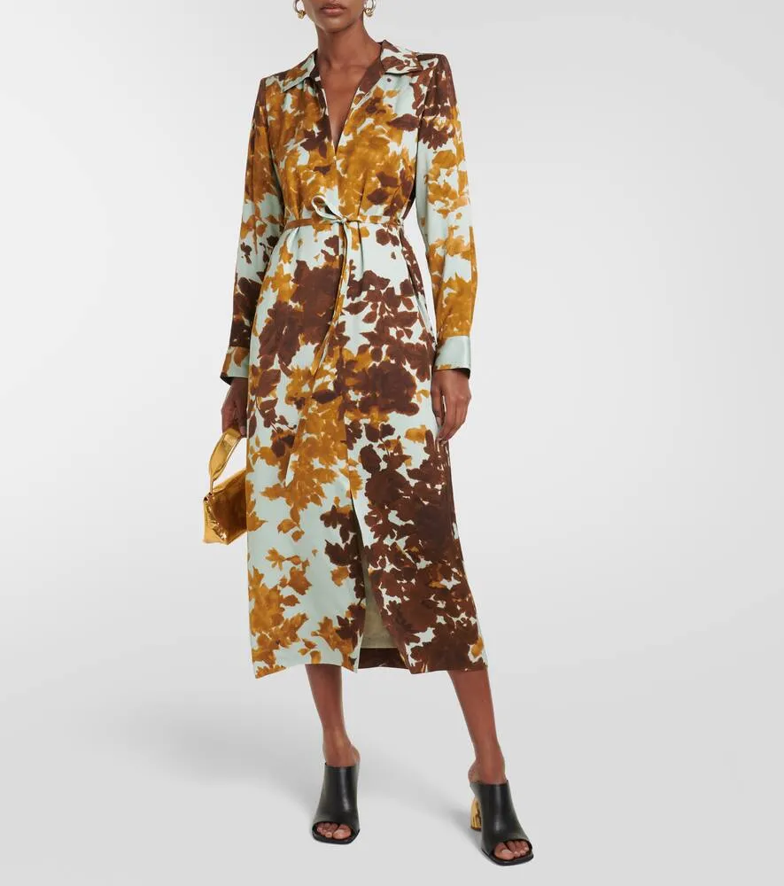 Dries Van Noten Dellas printed satin midi dress