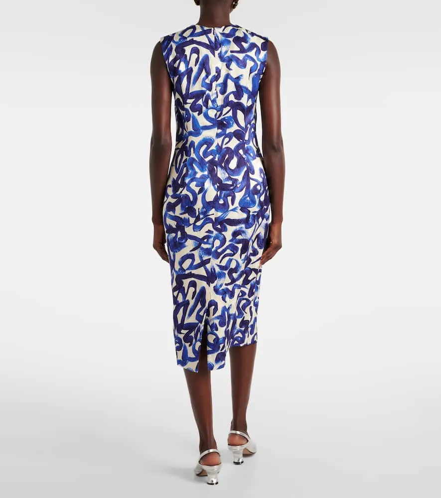 Dries Van Noten Printed jacquard midi dress