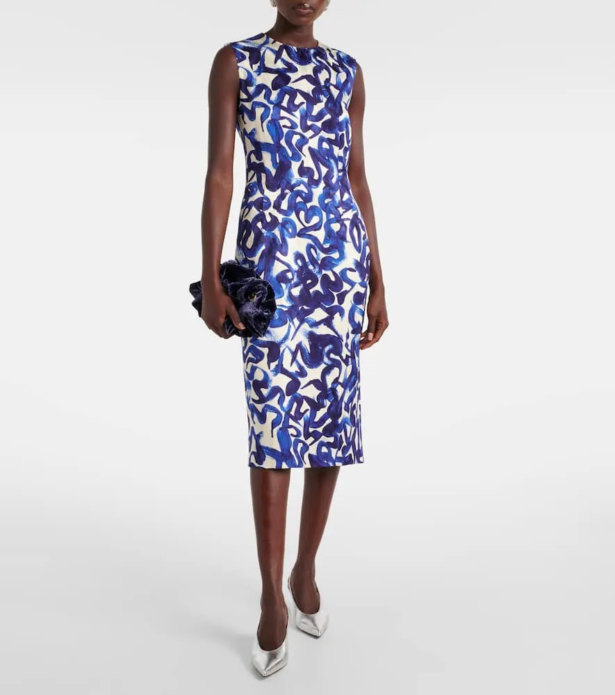 Dries Van Noten Printed jacquard midi dress