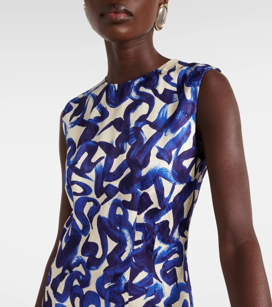 Dries Van Noten Printed jacquard midi dress