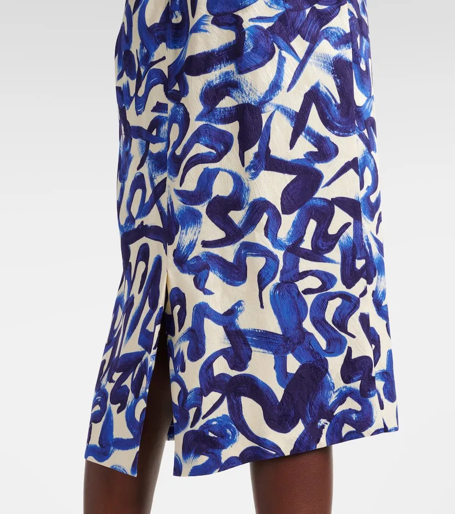Dries Van Noten Printed jacquard midi dress