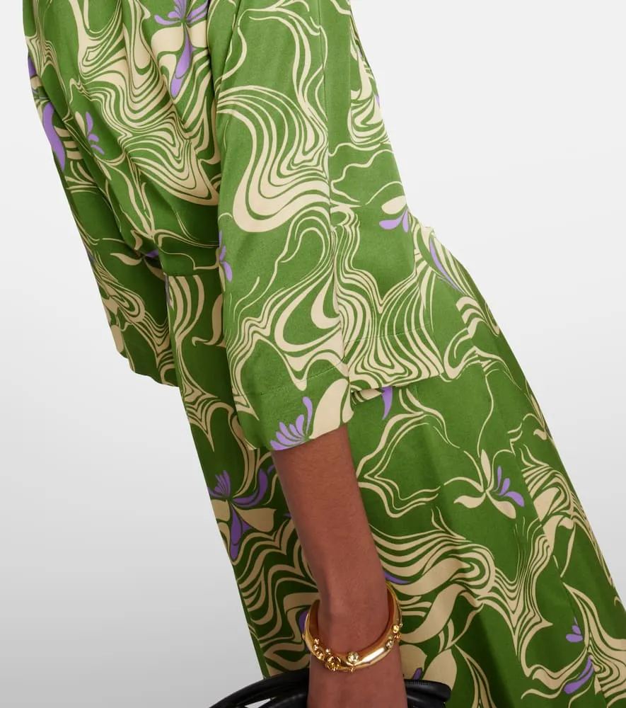 Dries Van Noten Printed satin wrap dress