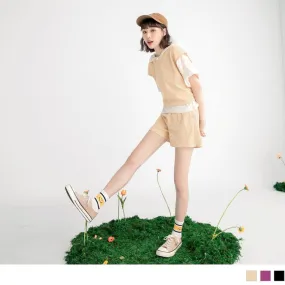 ELASTIC WAIST COTTON TUNIC SHORTS