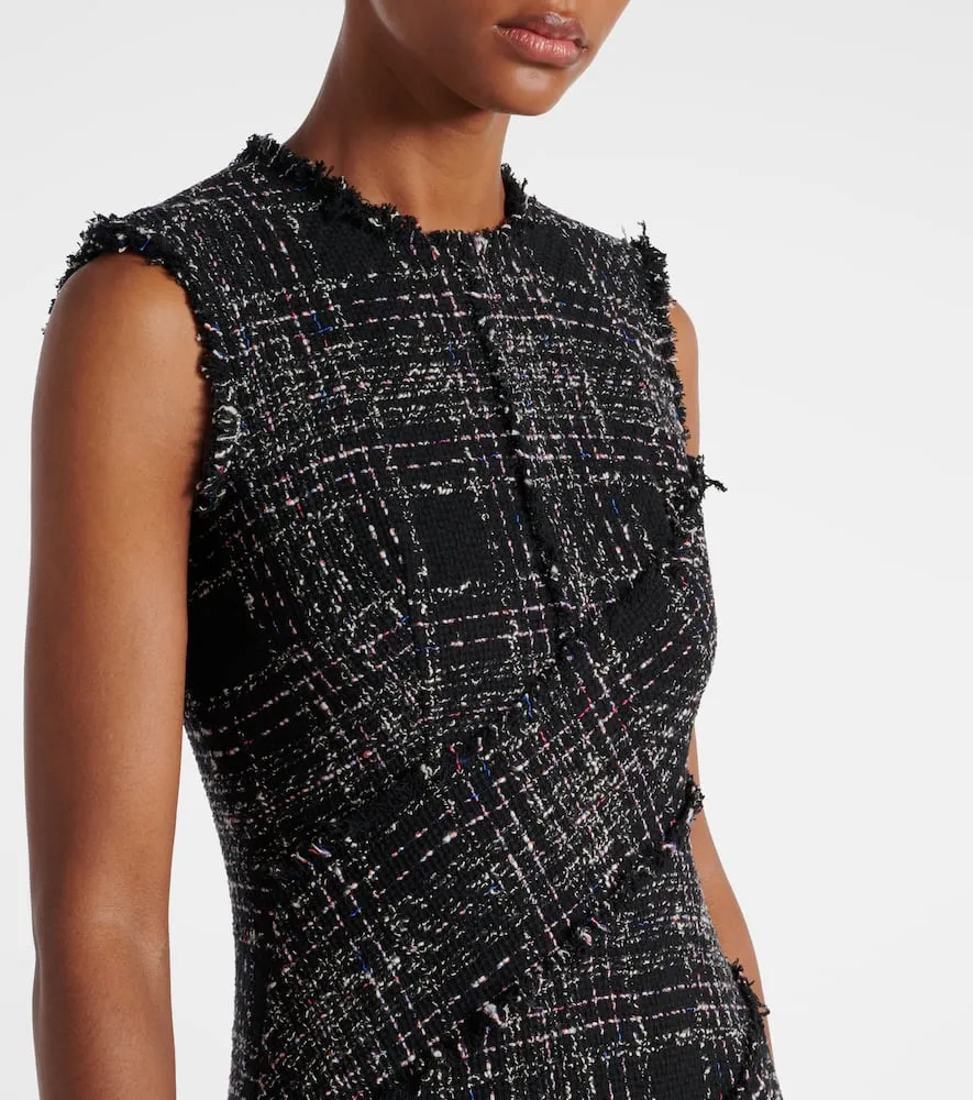 Erdem Cotton-blend tweed midi dress