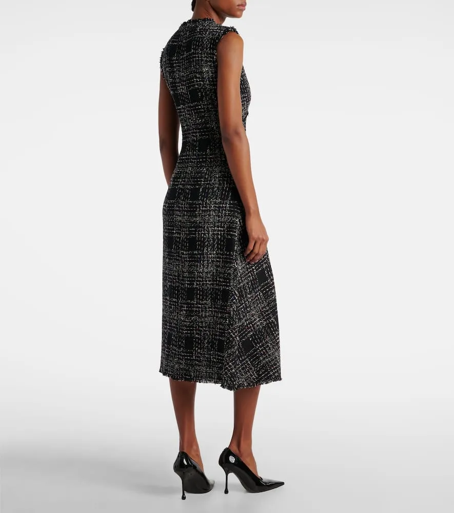 Erdem Cotton-blend tweed midi dress