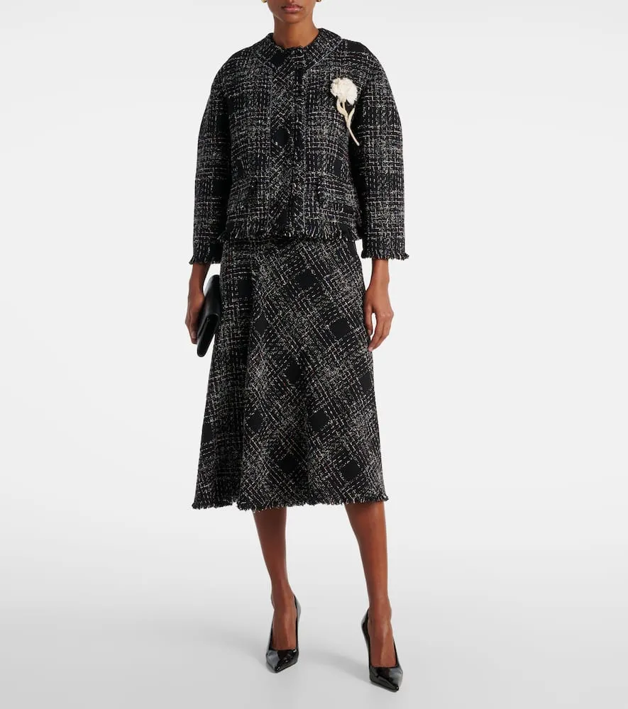 Erdem Cotton-blend tweed midi dress