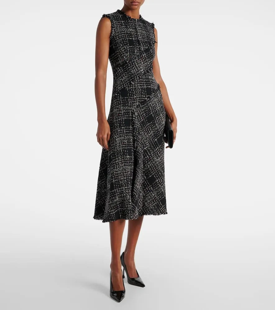 Erdem Cotton-blend tweed midi dress