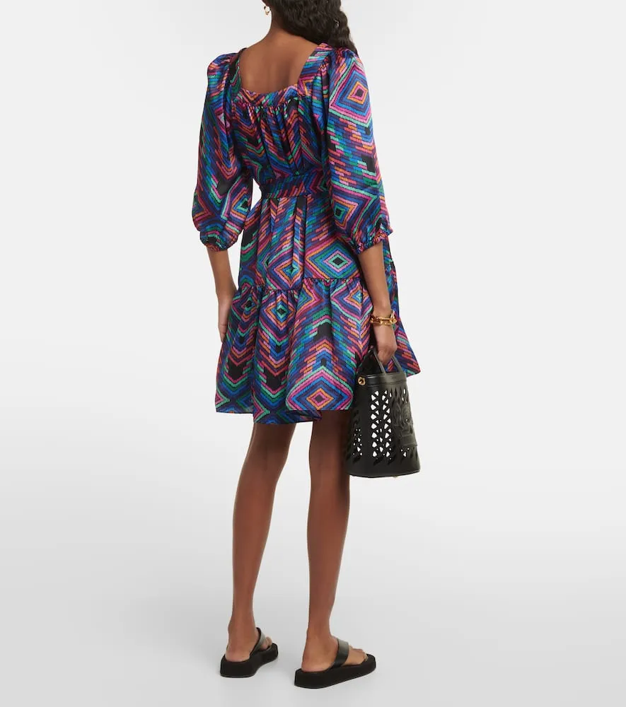 Eres Nightclub printed satin minidress