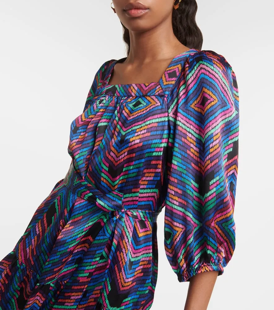 Eres Nightclub printed satin minidress