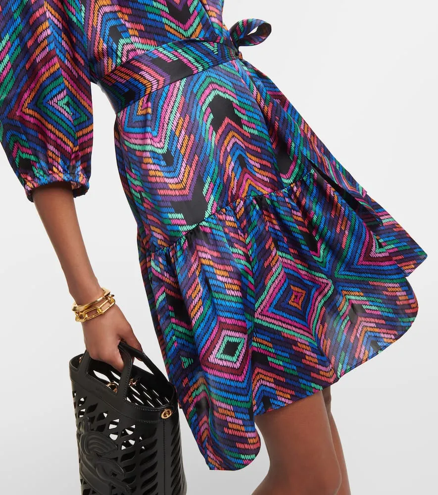 Eres Nightclub printed satin minidress