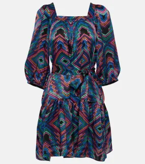 Eres Nightclub printed satin minidress