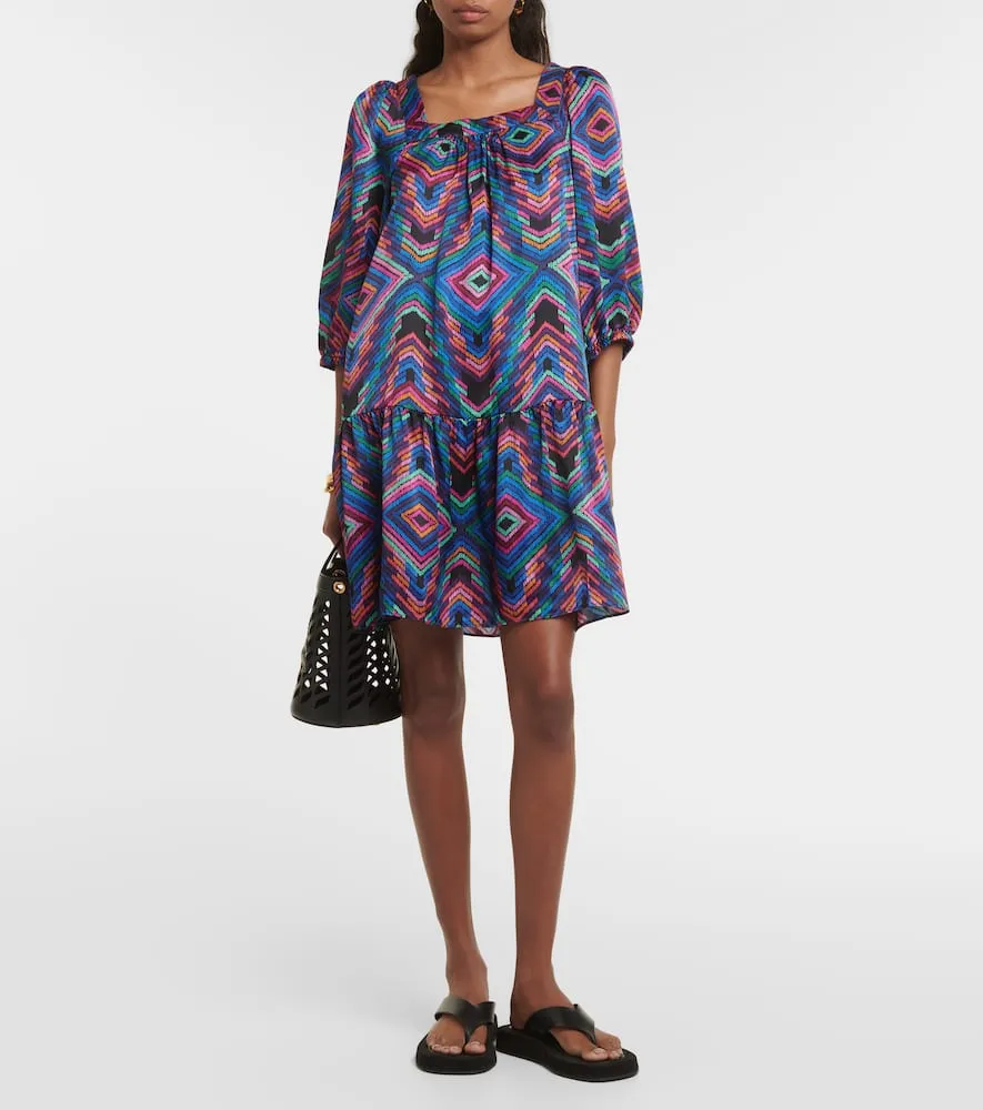 Eres Nightclub printed satin minidress