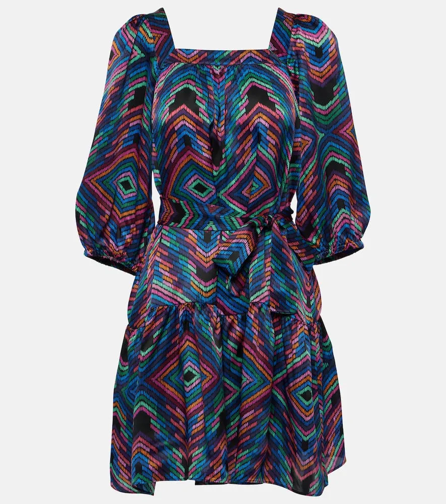 Eres Nightclub printed satin minidress
