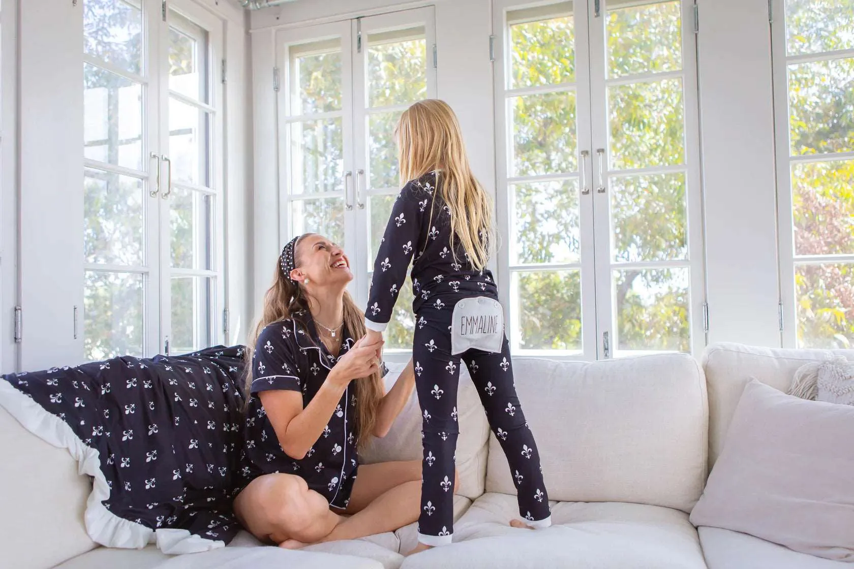 Fleur De Lis Button Down Pajamas-child