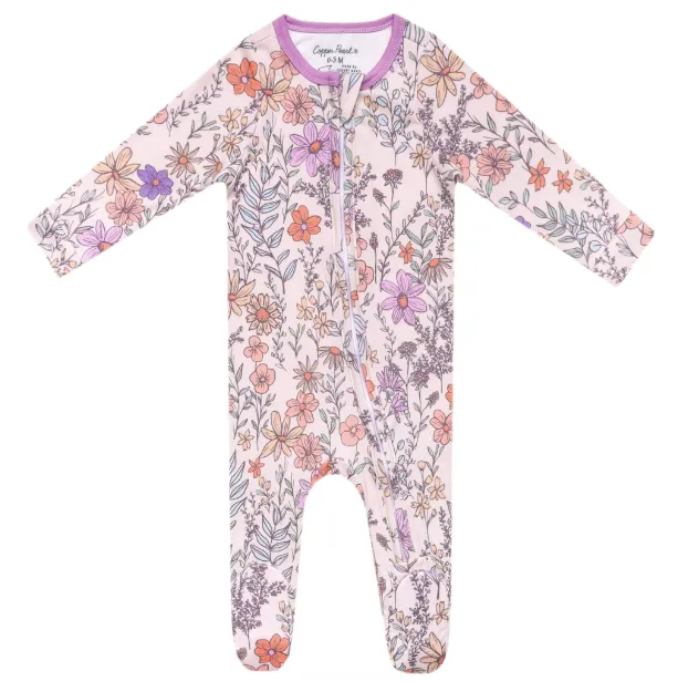 Flora Zip-Up Footie Pajama