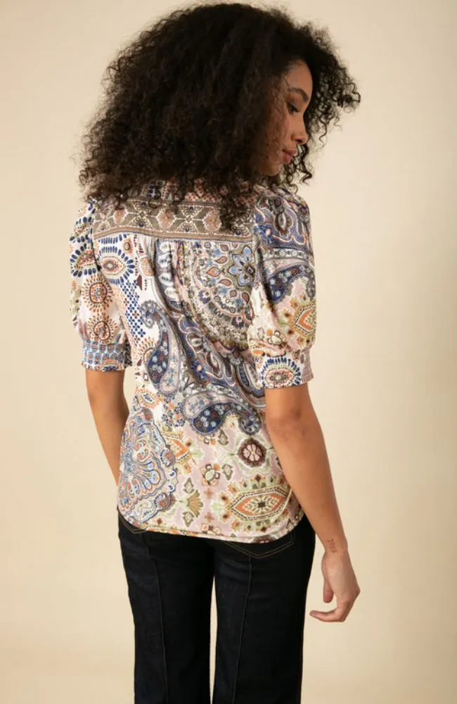 Frances SS V Neck Top