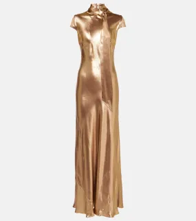 Galvan Solar Gaze scarf-detail satin gown