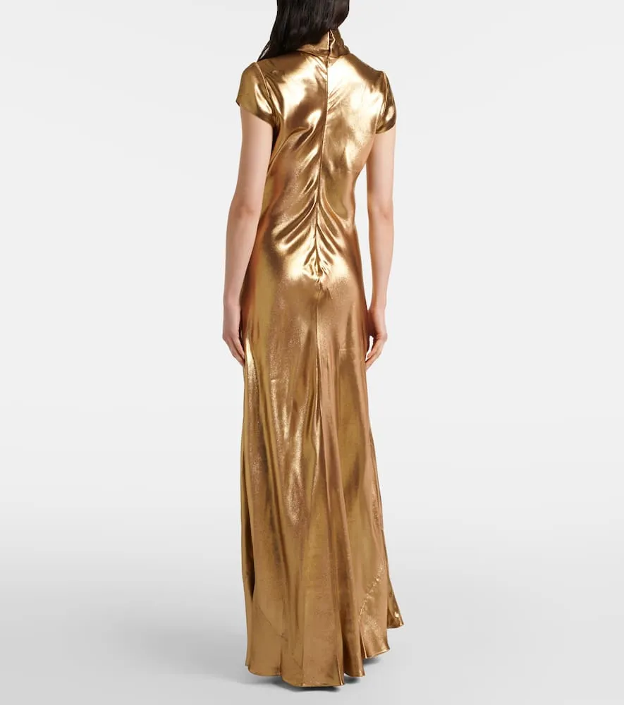 Galvan Solar Gaze scarf-detail satin gown