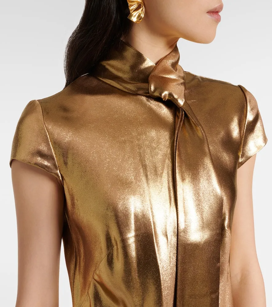 Galvan Solar Gaze scarf-detail satin gown