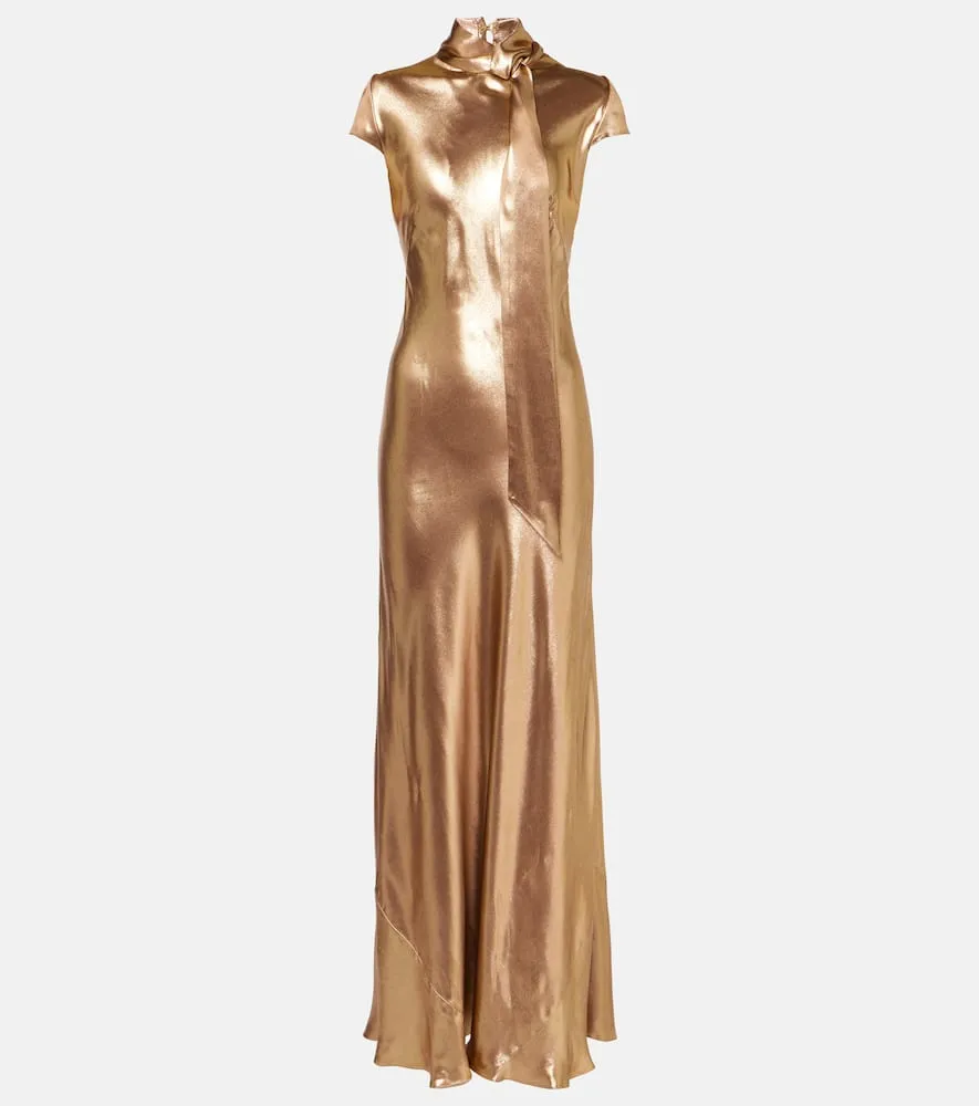 Galvan Solar Gaze scarf-detail satin gown