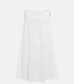 Ganni Broderie anglaise cotton minidress