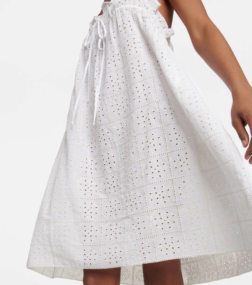 Ganni Broderie anglaise cotton minidress