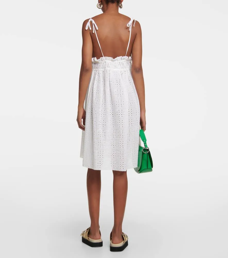 Ganni Broderie anglaise cotton minidress