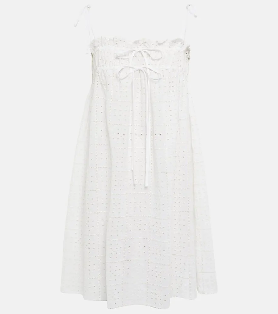 Ganni Broderie anglaise cotton minidress