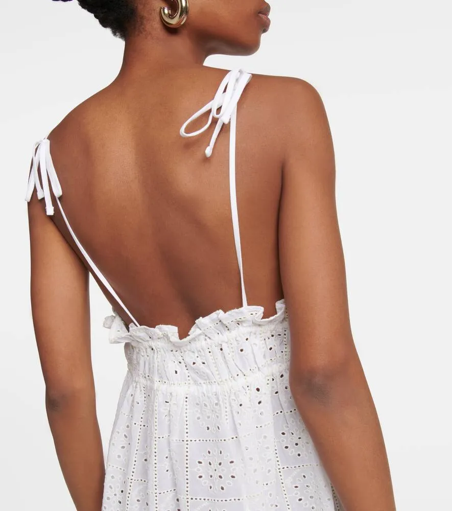 Ganni Broderie anglaise cotton minidress