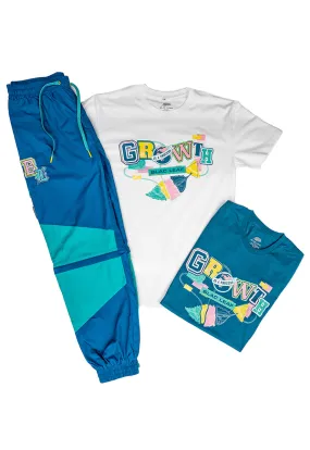 Growth Letter College Double T-Shirts with Detachable Nylon Jogger Bundle