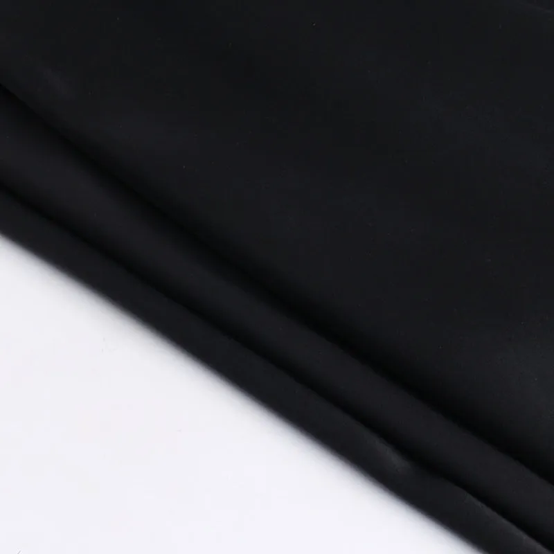 High-end Pleated Satin Black Dress