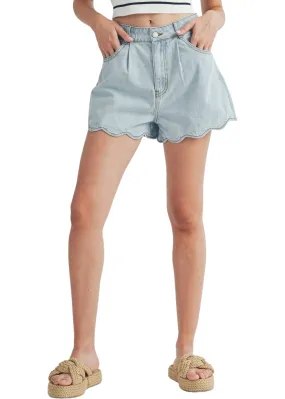 Jade Scallop Denim Short