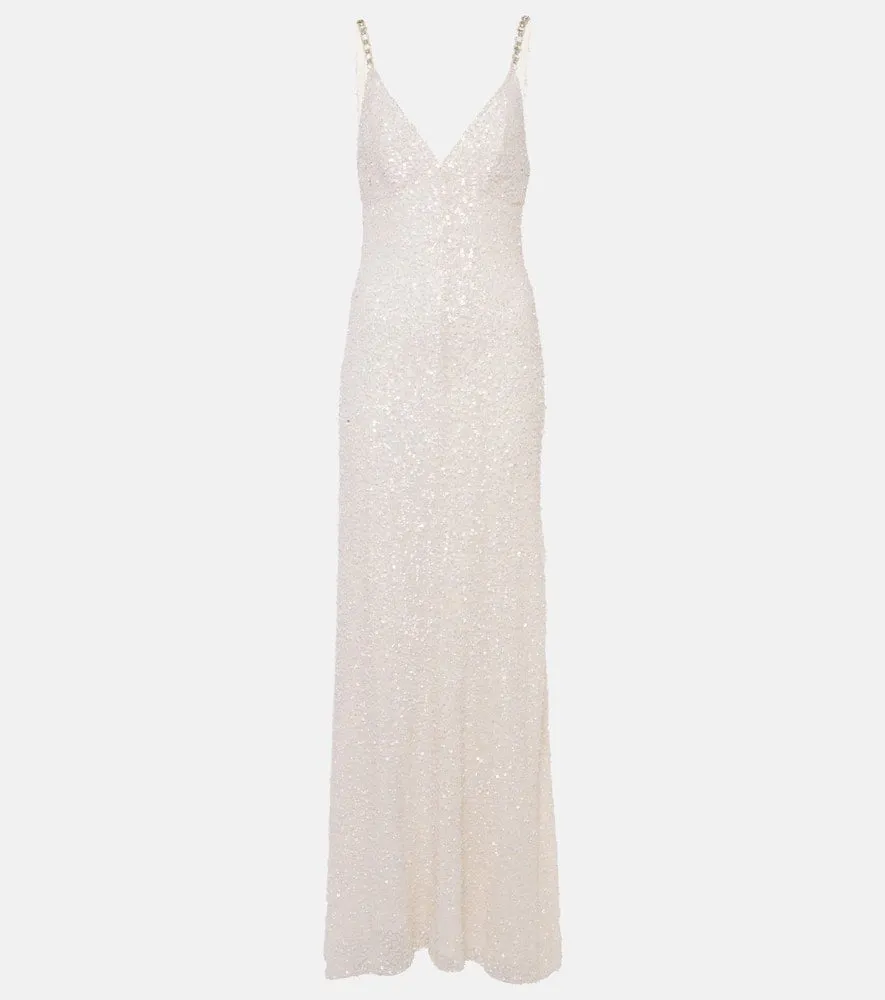 Jenny Packham Bridal Nora sequined silk gown