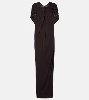 Jil Sander Caped draped cr√É¬™pe jersey gown