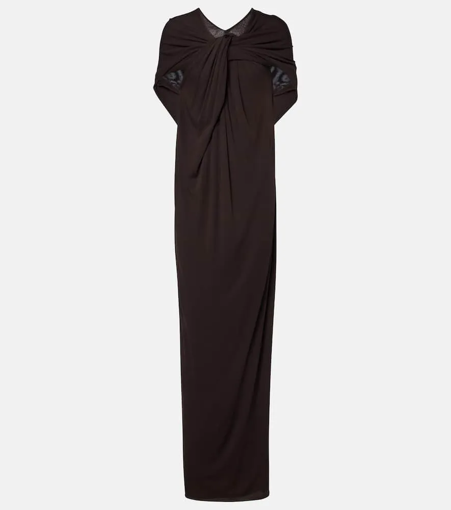 Jil Sander Caped draped cr√É¬™pe jersey gown