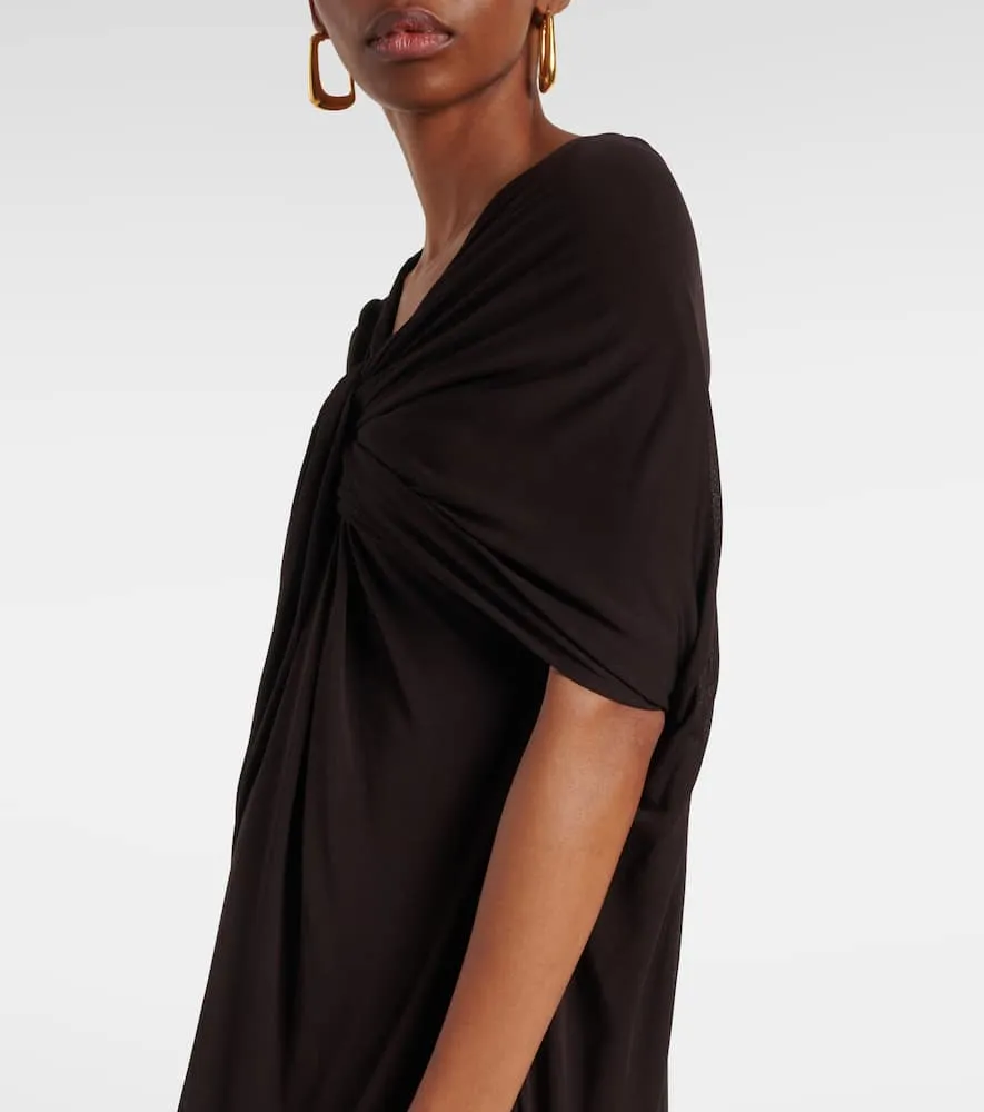 Jil Sander Caped draped cr√É¬™pe jersey gown