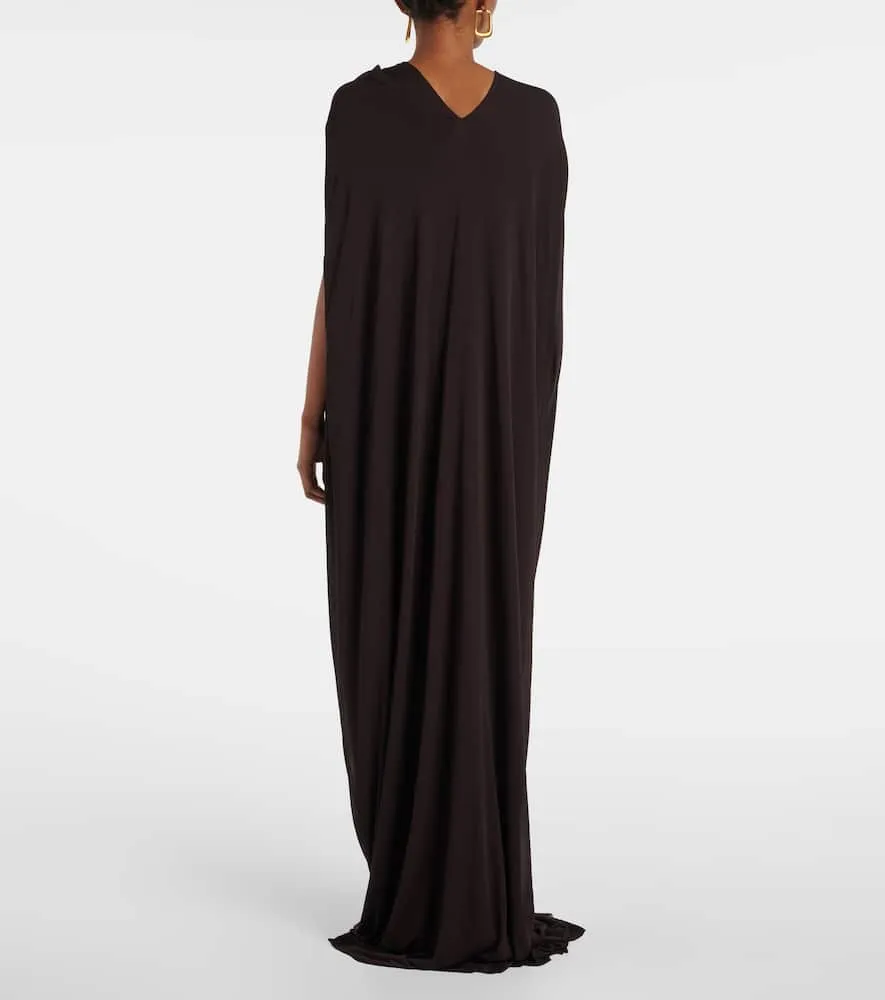 Jil Sander Caped draped cr√É¬™pe jersey gown