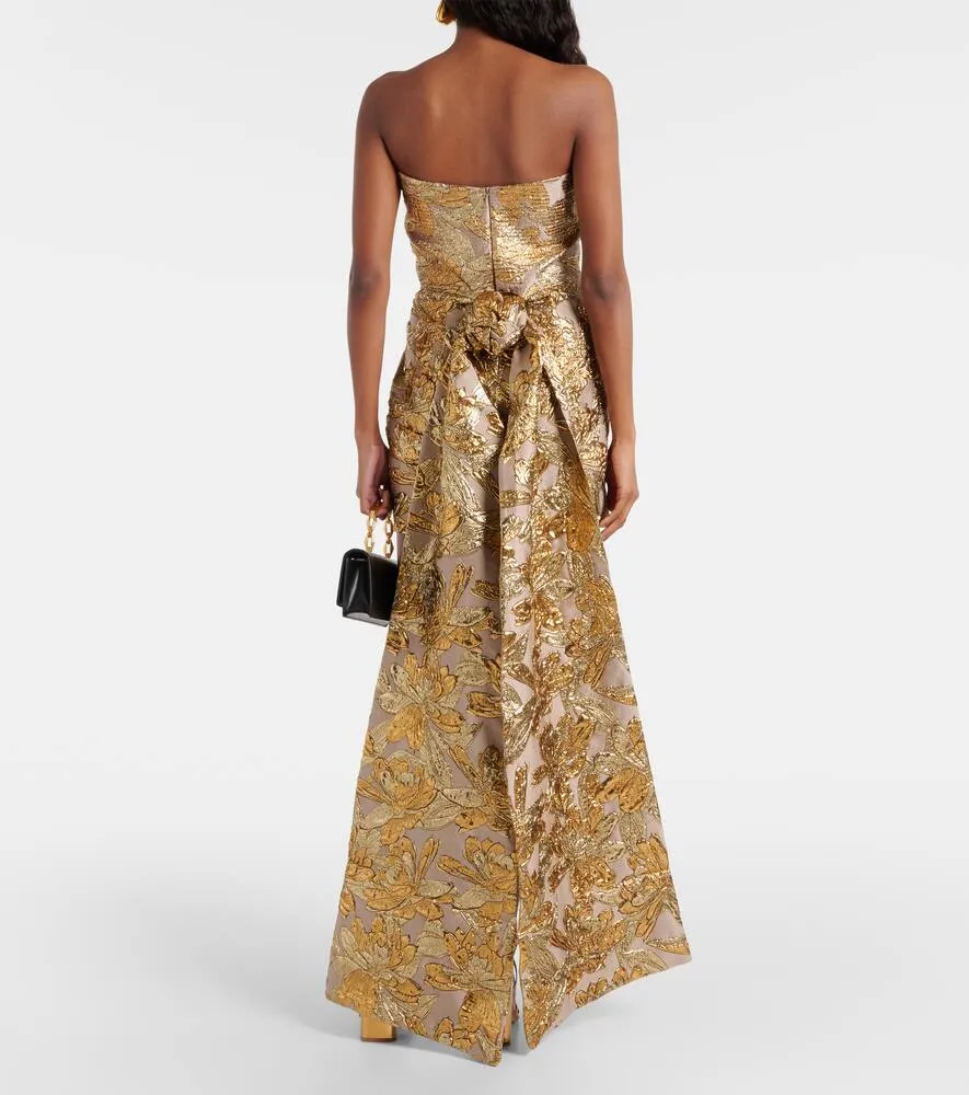Johanna Ortiz Bow-detail cutout brocade minidress