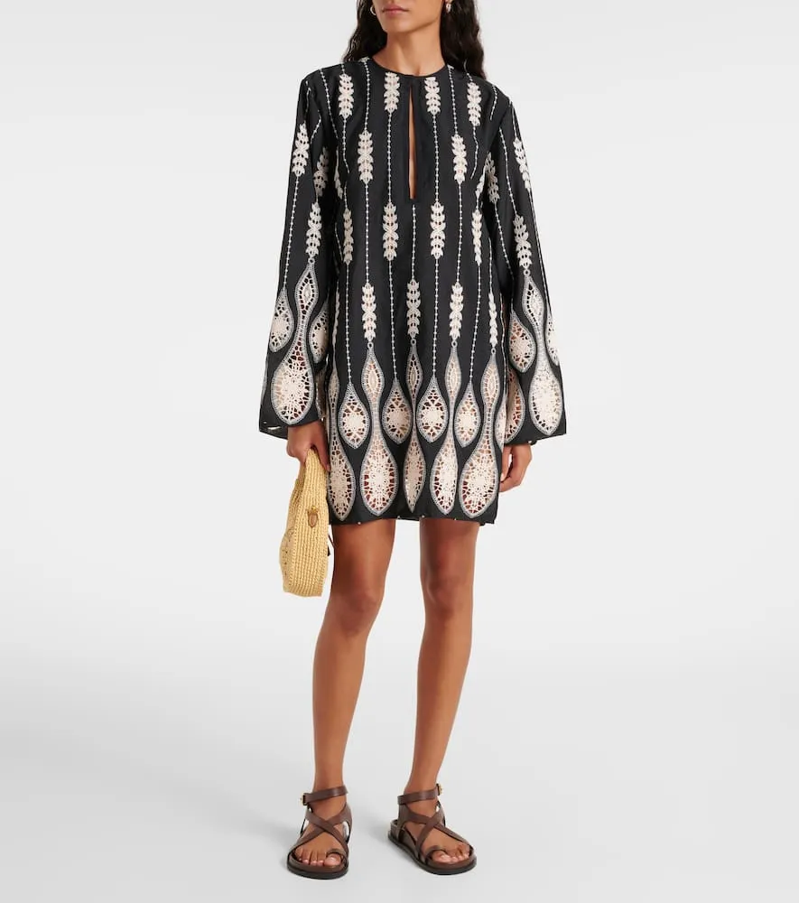 Johanna Ortiz Embroidered minidress