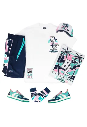 Living My Life Shirt, Shorts, Socks, Trucker Hat, and Sneaker Combo