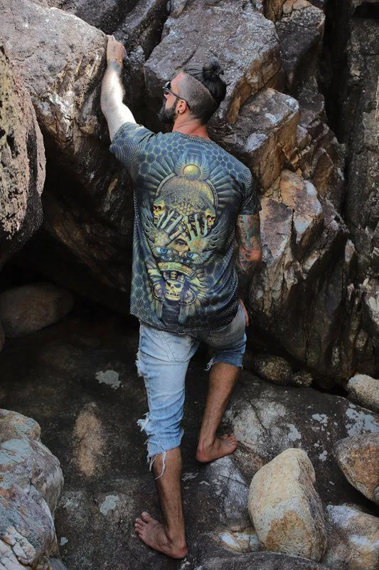 Mens Rave Shirt | Psy Clothing | Sacred Geomery Shirt | Fractal Shirt | Ewige (TS)