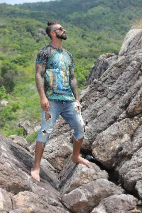 Mens Rave Shirt | Psy Clothing | Sacred Geomery Shirt | Fractal Shirt | Templum (TS)
