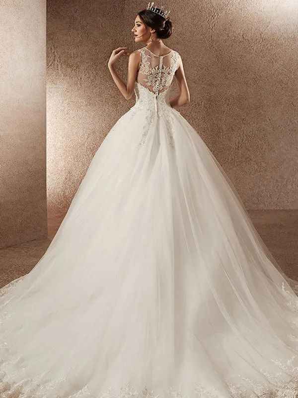 Modern Appliques Lace  Wedding Dresses